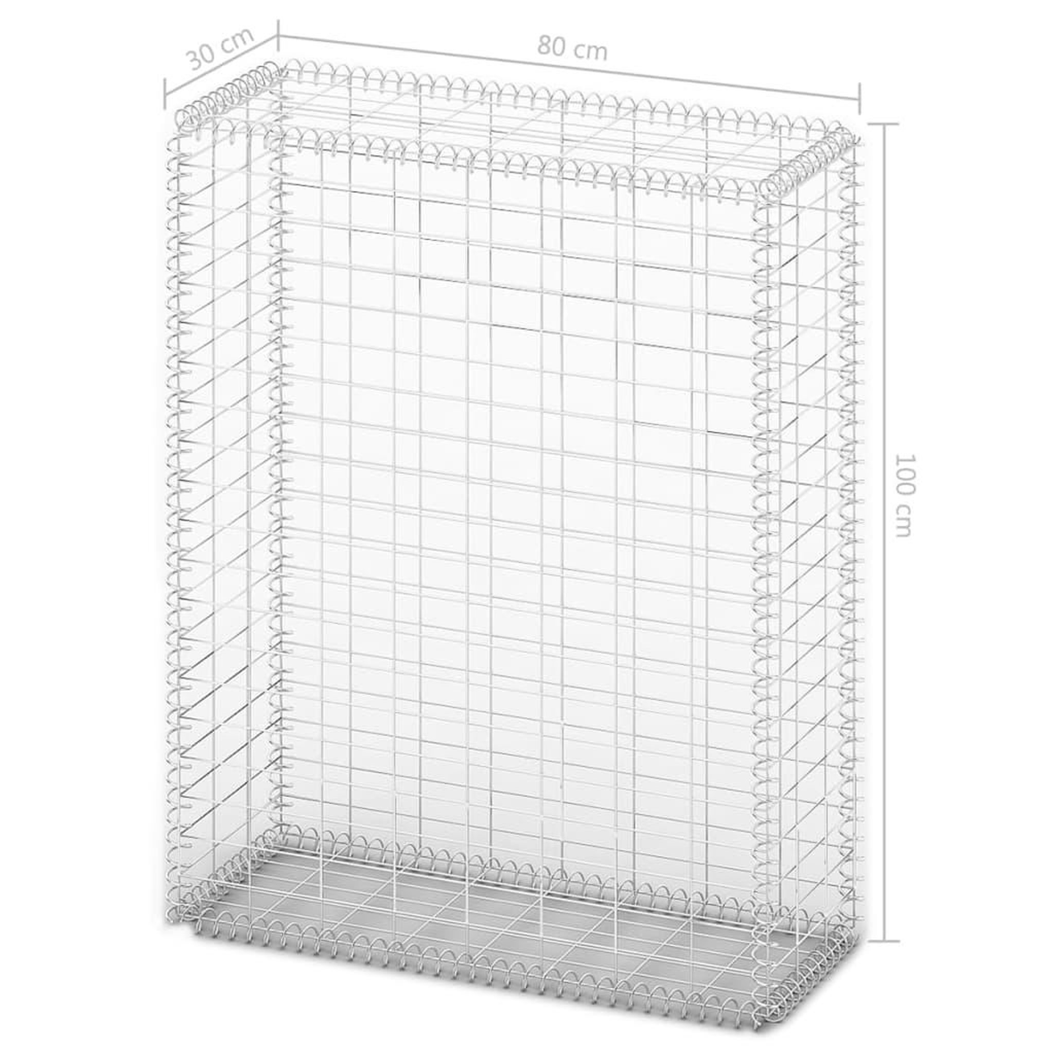 Voir la diapositive 6 : VIDAXL Panier de gabion avec couvercle Fil galvanise 100 x 80 x 30 cm
