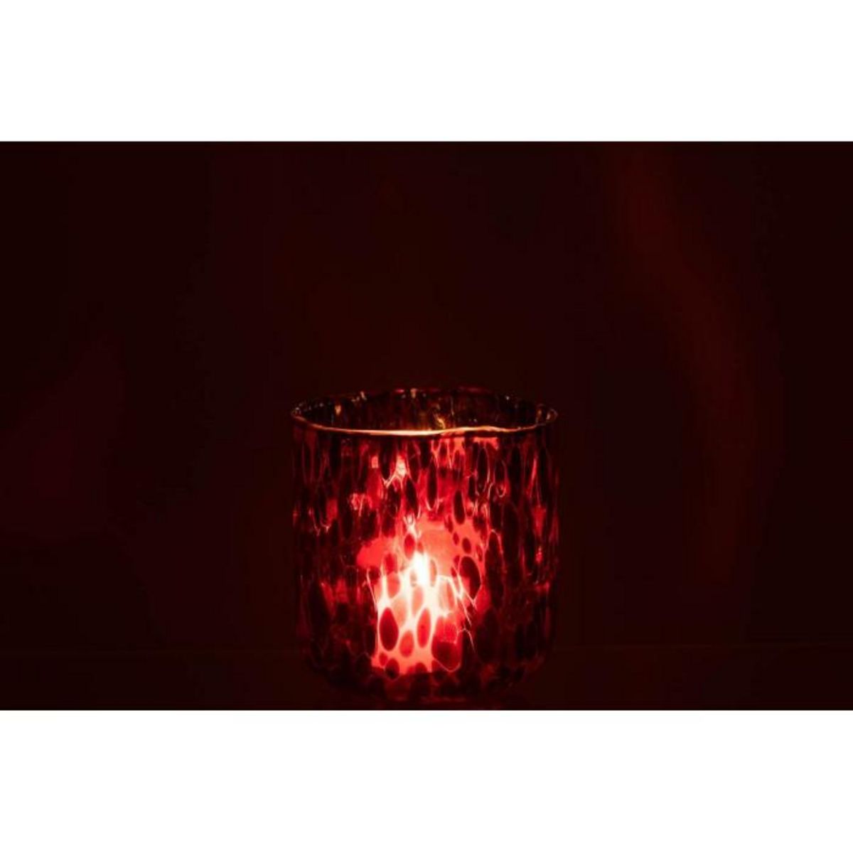 Paris Prix Photophore en Verre Tacheté  Preston  15cm Rouge