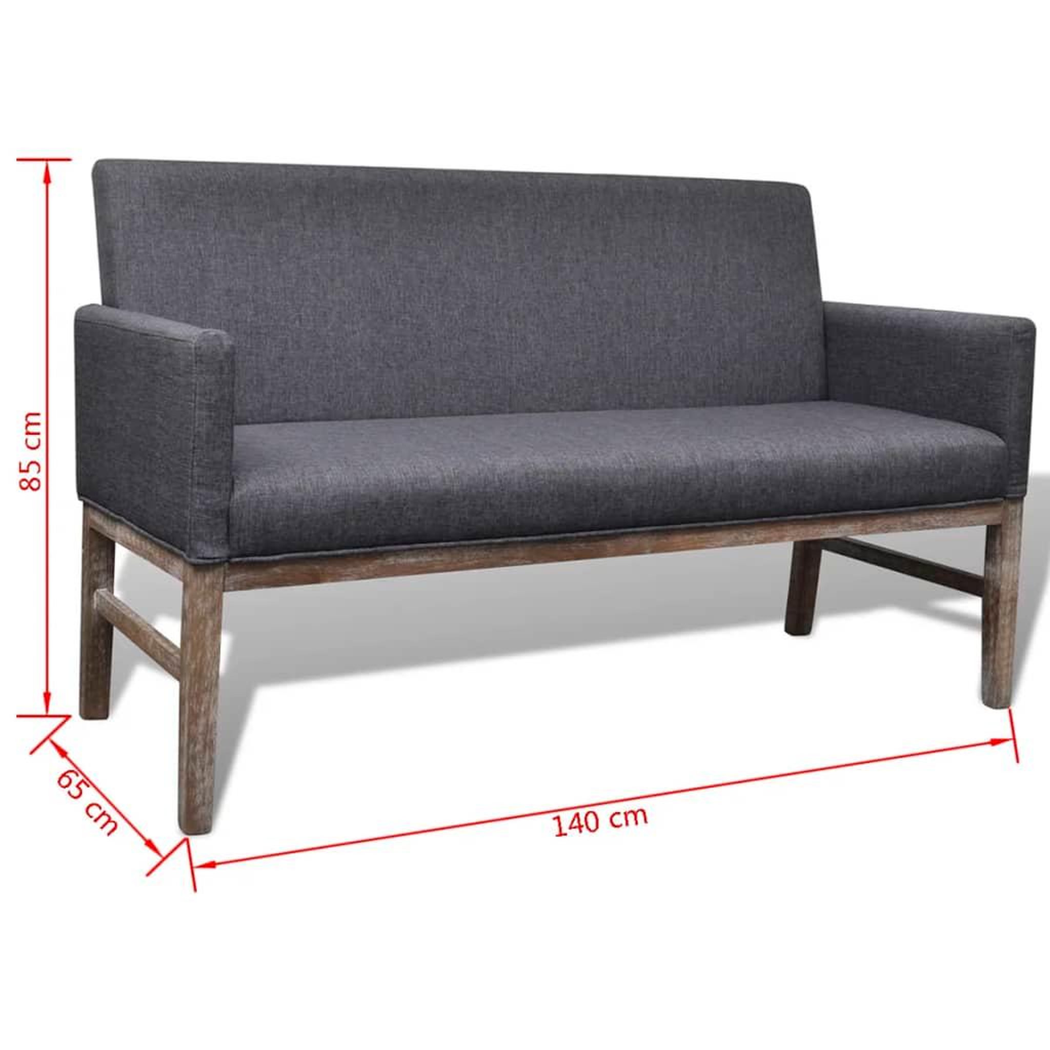 Voir la diapositive 6 : VIDAXL Banc avec coussin rembourre tissu hevea gris fonce