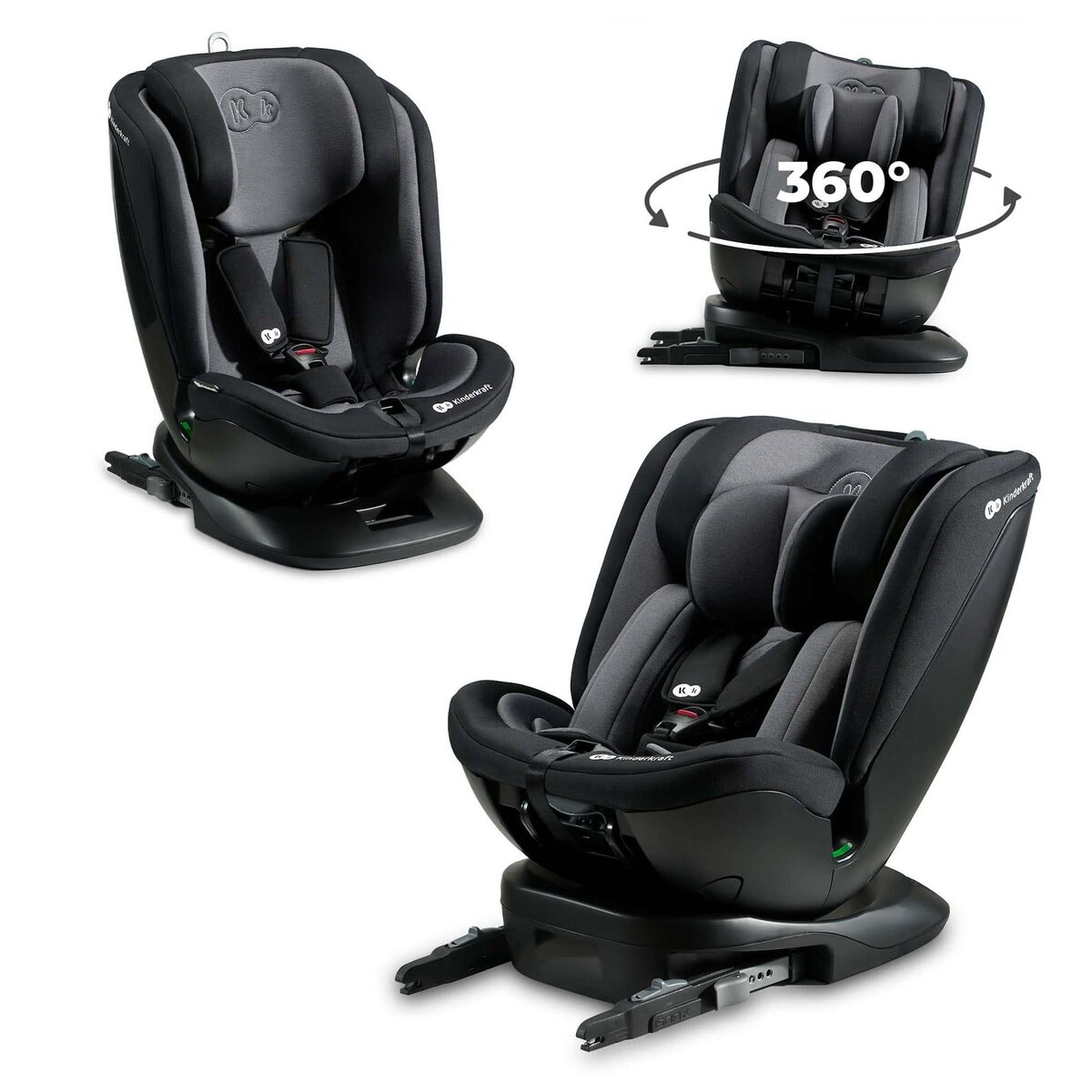 KINDERKRAFT Siège auto 4 en 1 avec rotation facile et sécurité renforcée