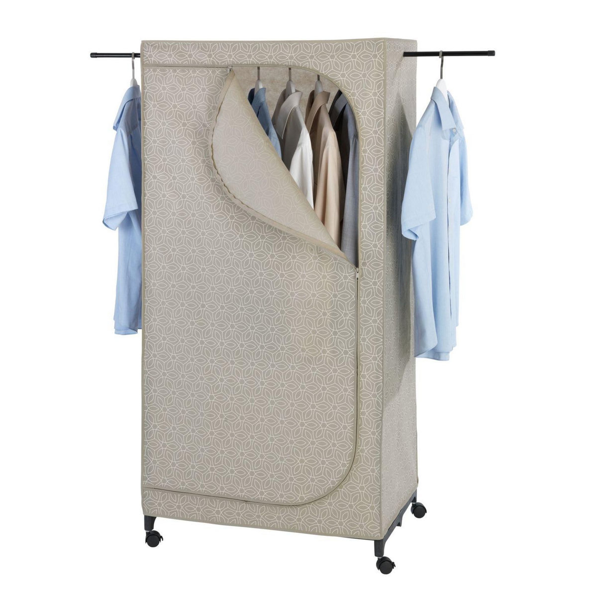 Wenko Armoire penderie tissu Balance - L. 75 x H. 160 cm - Taupe