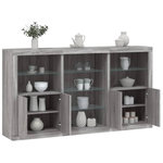 VIDAXL Buffet avec lumieres LED sonoma gris 181,5x37x100 cm