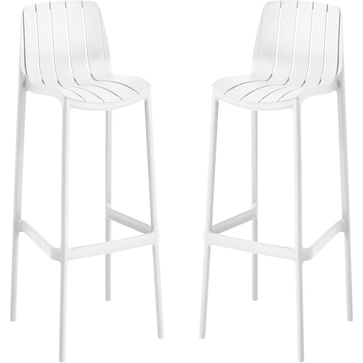Habitat et Jardin Lot de 2 chaises hautes de jardin empilable  Vaena  - Blanc