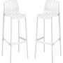 Voir la diapositive 1 : Habitat et Jardin Lot de 2 chaises hautes de jardin empilable  Vaena  - Blanc