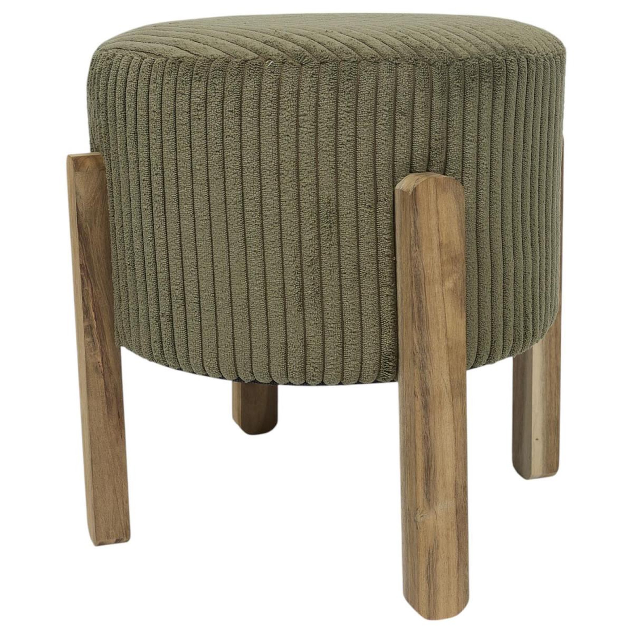 Voir la diapositive 2 : The Home Deco Factory Tabouret côtelé rond  scott  35cm vert