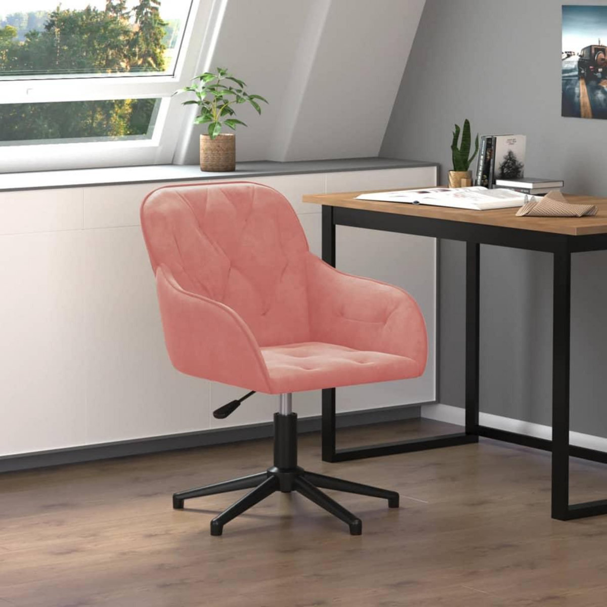 VIDAXL Chaise pivotante de bureau Rose Velours
