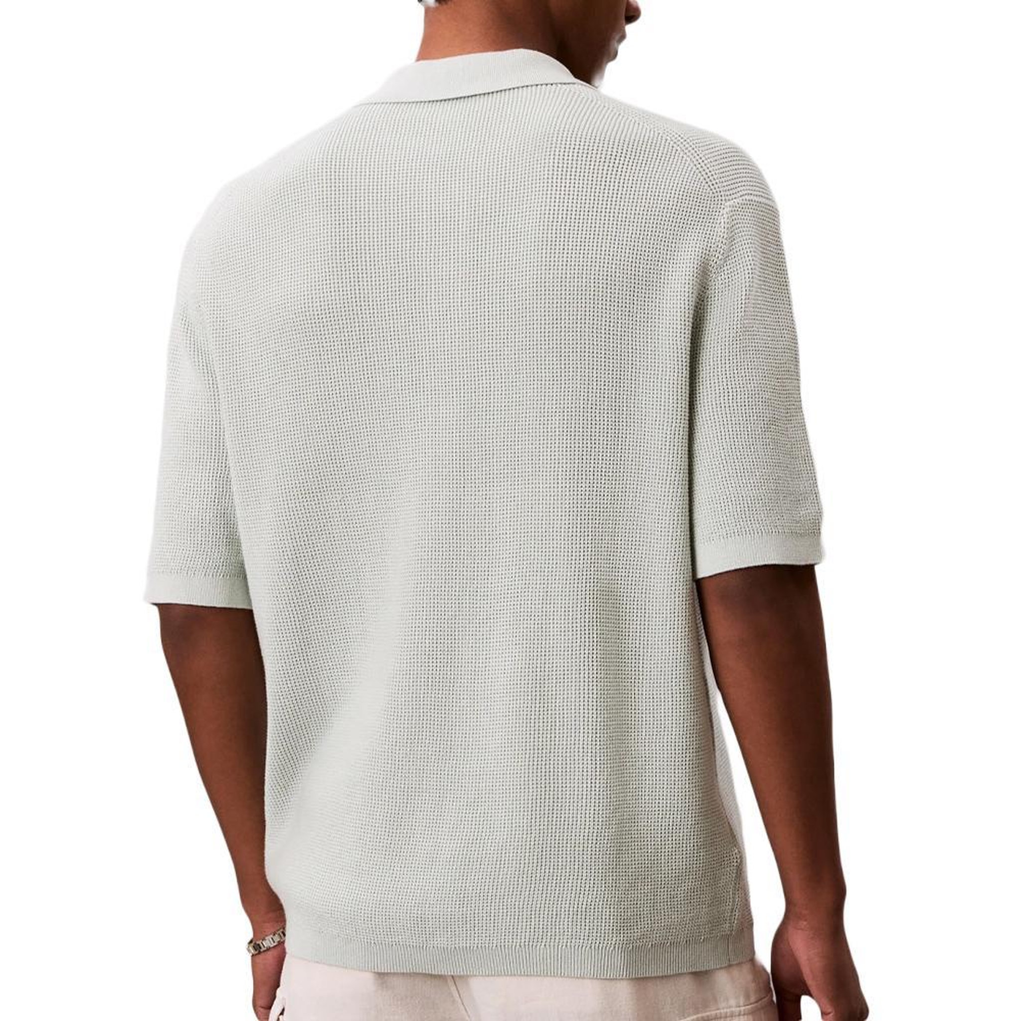 Voir la diapositive 2 : CALVIN KLEIN JEANS Polo Gris Homme Calvin Klein Jeans Waffle
