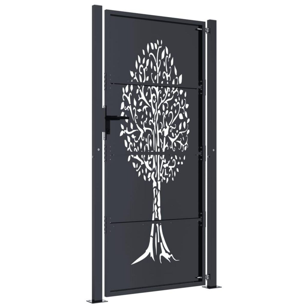 VIDAXL Portail de jardin anthracite 105x205cm acier conception d'arbre