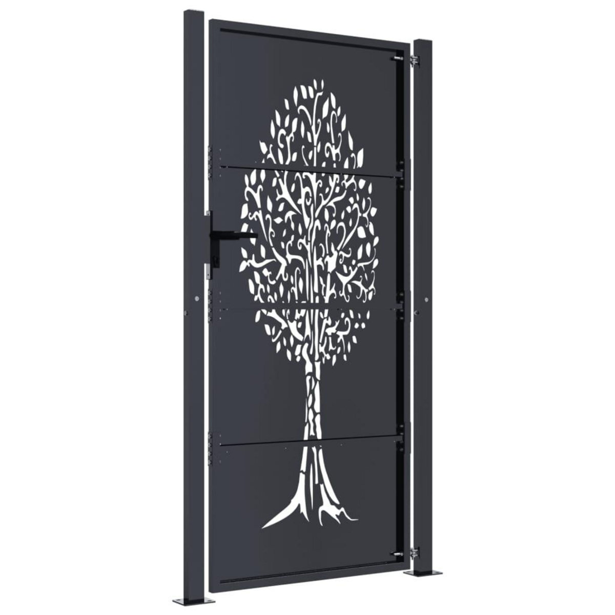 VIDAXL Portail de jardin anthracite 105x205cm acier conception d'arbre