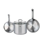ELO Set de 2 Poêles de cuisson 24 et 28 cm et 1 faitout 26 cm Elo Profi Citrin