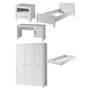 Voir la diapositive 1 : Vipack Ensemble de mobilier Vipack ERIK : Lit simple, Bureau, Chevet et Armoire 3 portes avec Lit gigogne