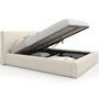 Voir la diapositive 1 : ID MARKET Lit coffre double JADE avec sommier 140 x 190 cm velours côtelé beige