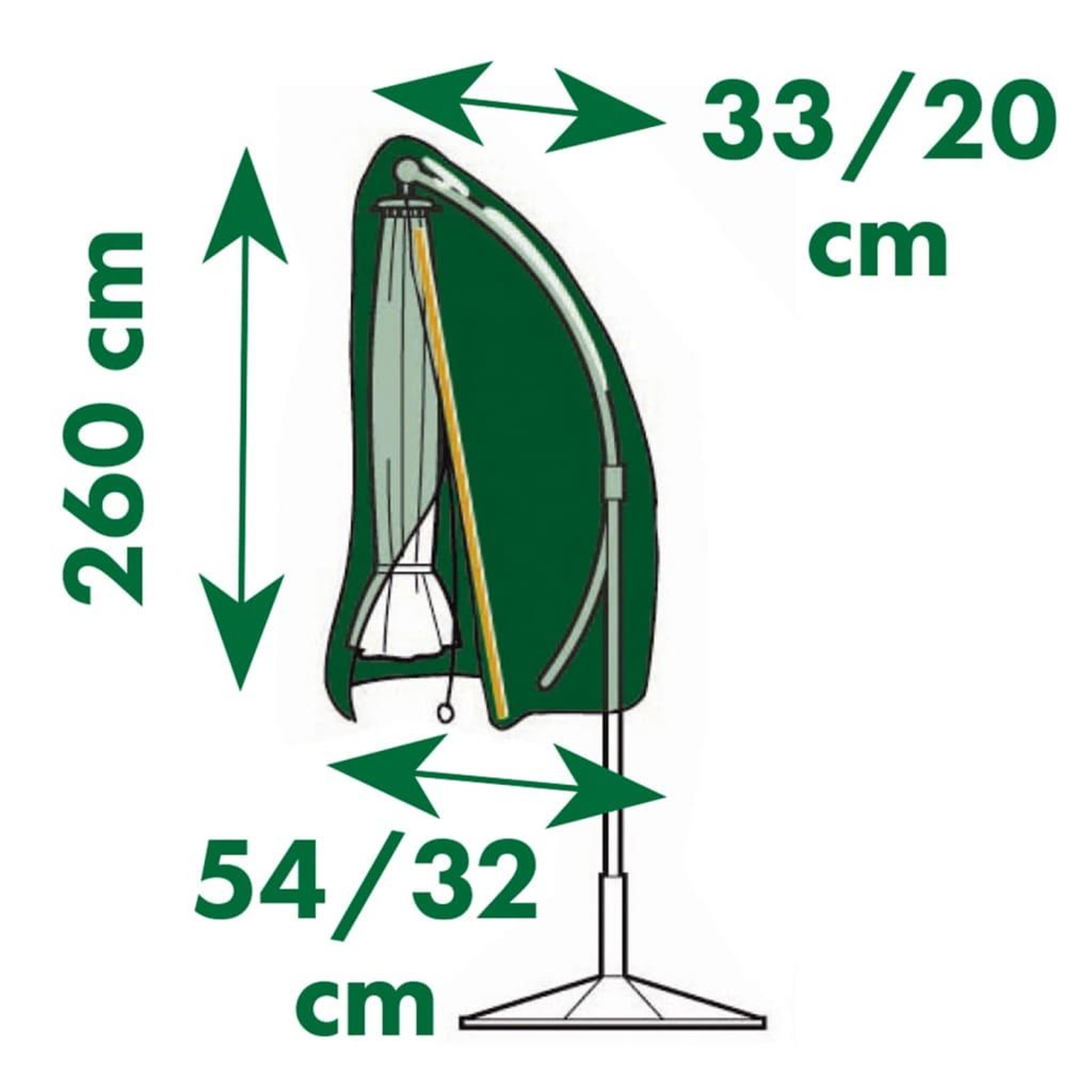 Voir la diapositive 3 : NATURE Nature Housse de protection pour parasols inclines 54/32x260 cm