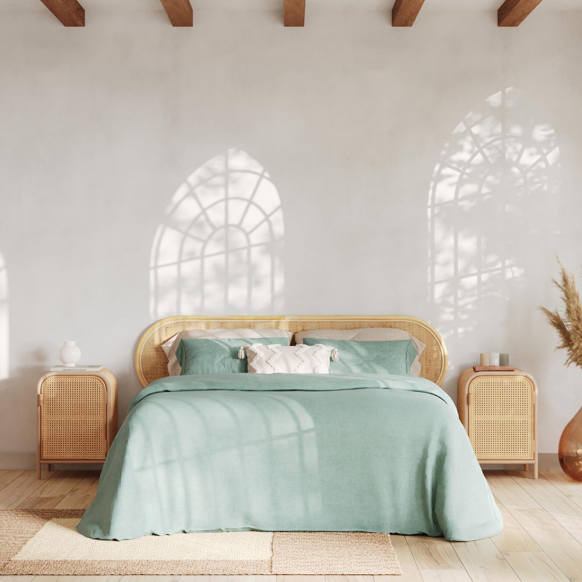 Rendez vous déco Tête de lit en rotin naturel 140 cm - Navahino