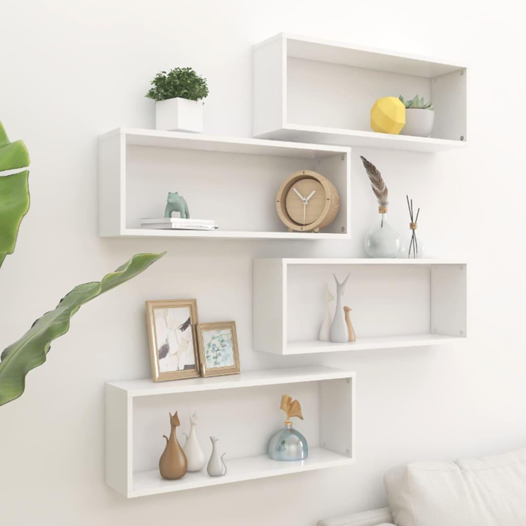 VIDAXL Etageres murales cube 4 pcs Blanc 60x15x23 cm Bois d'ingenierie