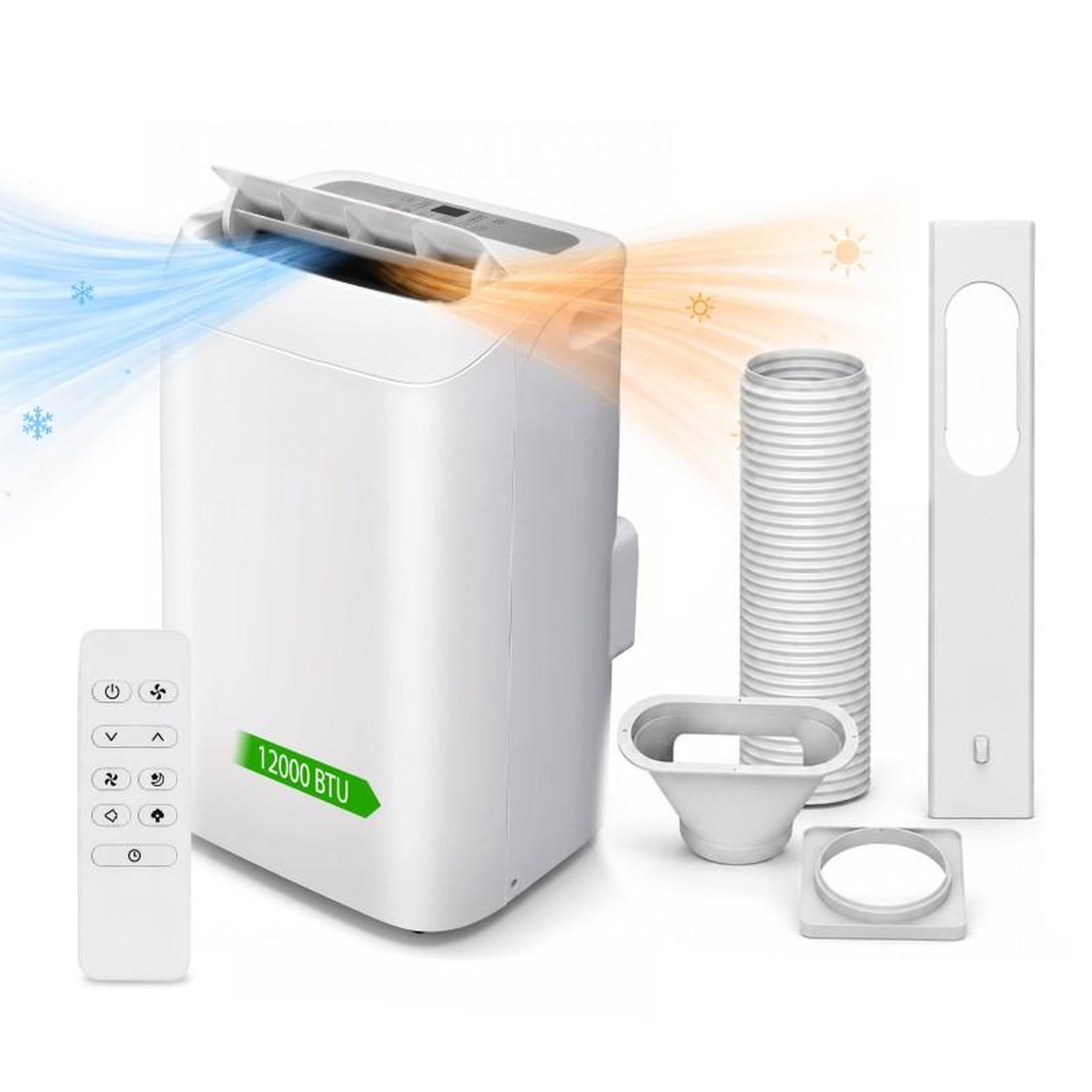 Climatiseur mobile réversible - 12000 btu - chaud & froid