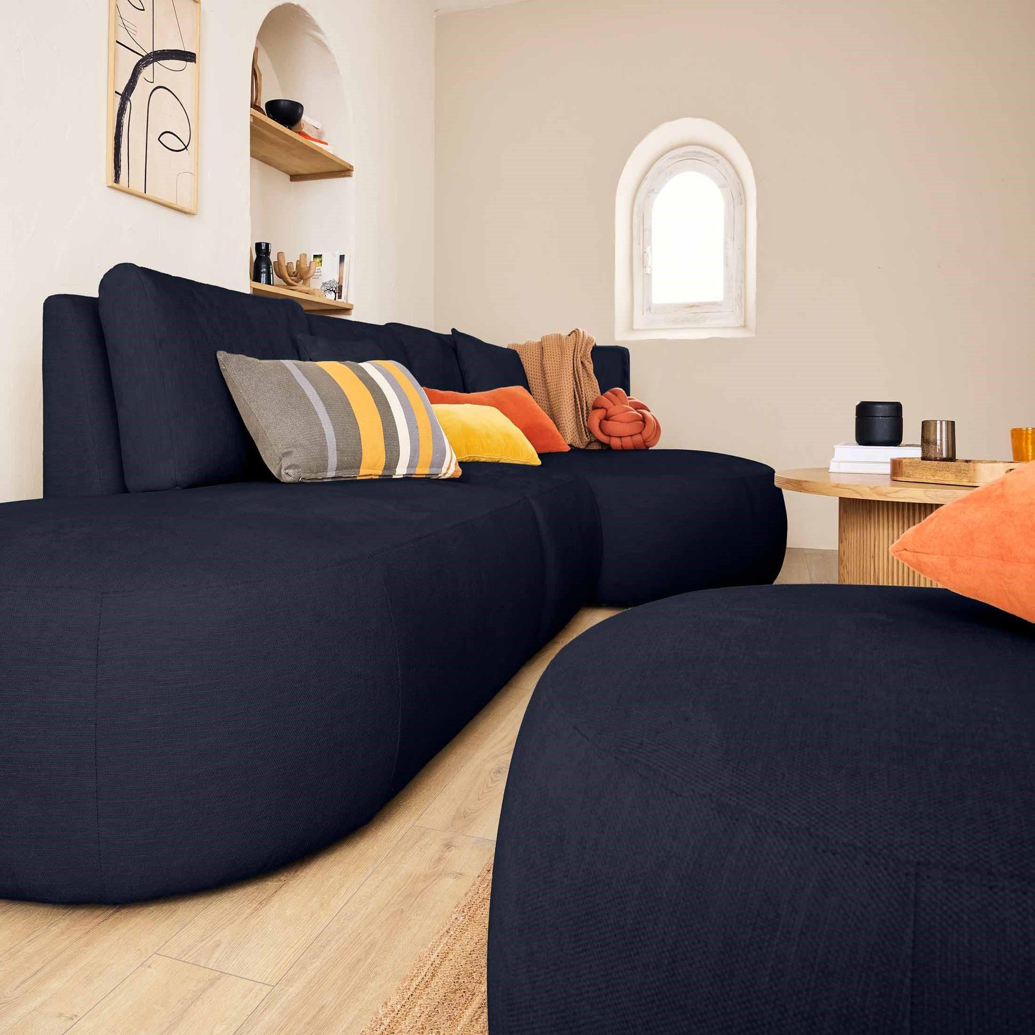 Voir la diapositive 3 : LISA DESIGN Santorini - module d'assise gauche - en tissu texturé