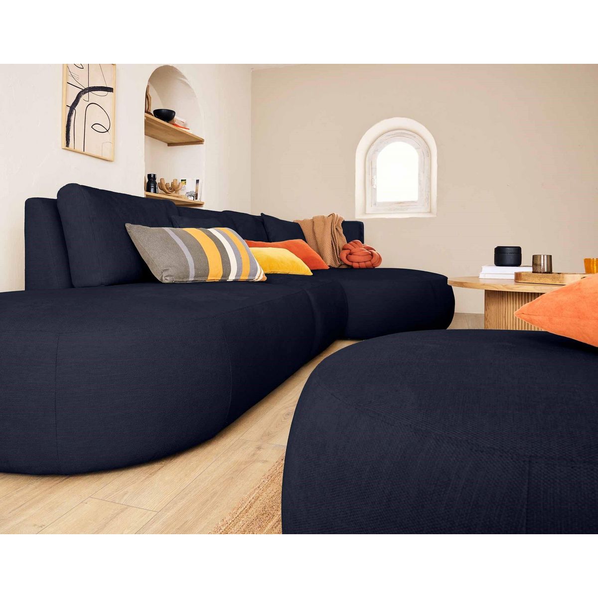 LISA DESIGN Santorini - module d'assise gauche - en tissu texturé