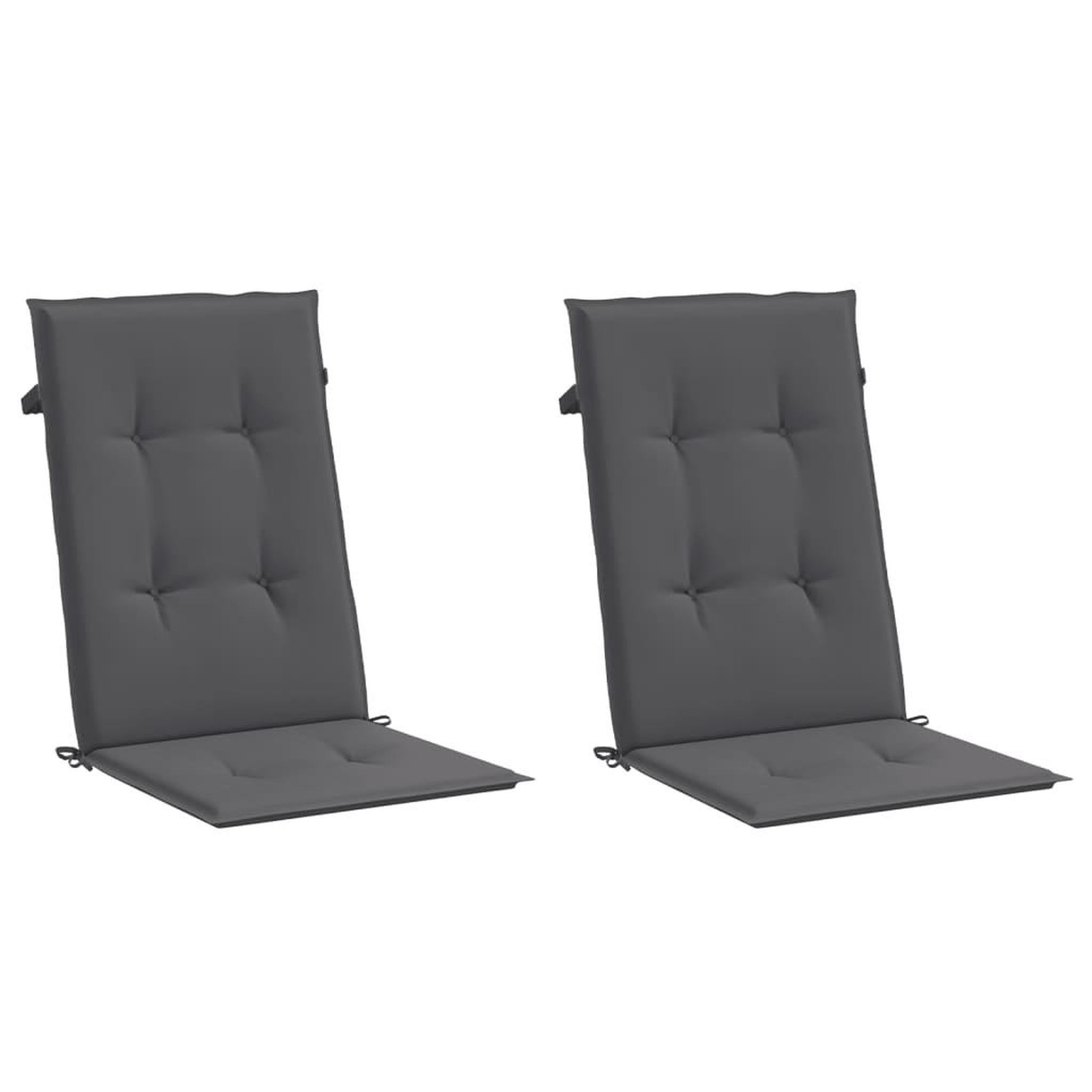 Voir la diapositive 3 : VIDAXL Coussins de chaise de jardin a dossier haut lot de 2 anthracite