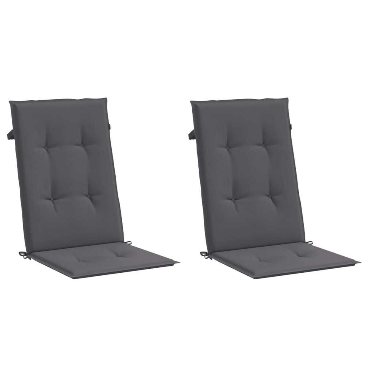 VIDAXL Coussins de chaise de jardin a dossier haut lot de 2 anthracite