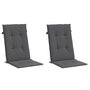 Voir la diapositive 3 : VIDAXL Coussins de chaise de jardin a dossier haut lot de 2 anthracite
