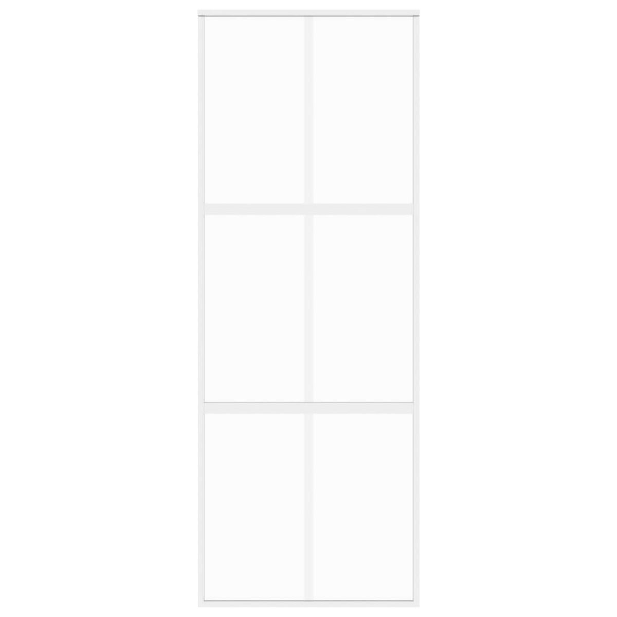 VIDAXL Porte coulissante blanc 76x205 cm verre trempe aluminium