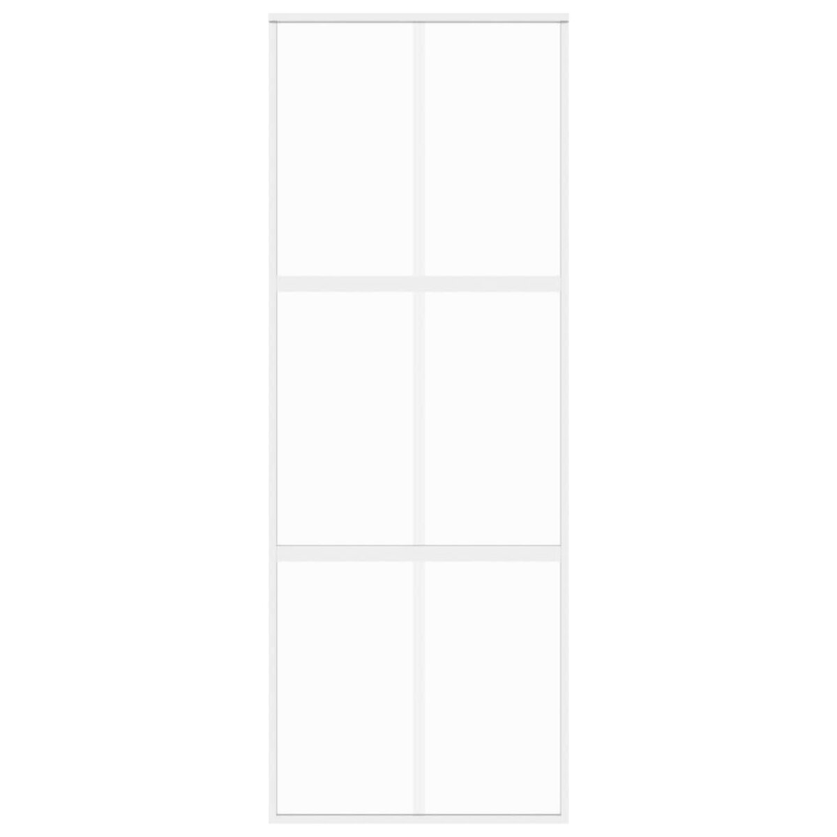 VIDAXL Porte coulissante blanc 76x205 cm verre trempe aluminium