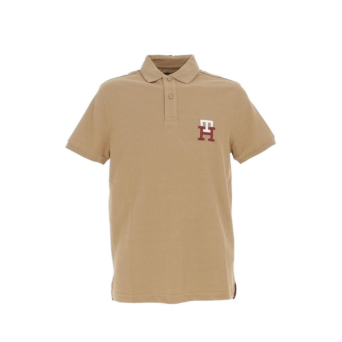 Polo jaune en coton Tommy Hilfiger homme manches courtes