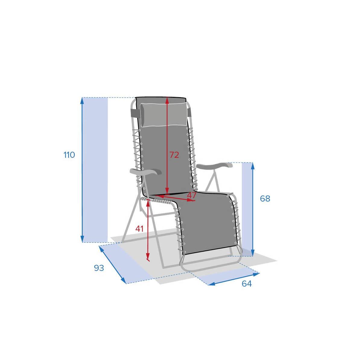 HESPERIDE Fauteuil de jardin relax SILOS Gris anthracite - Hespéride