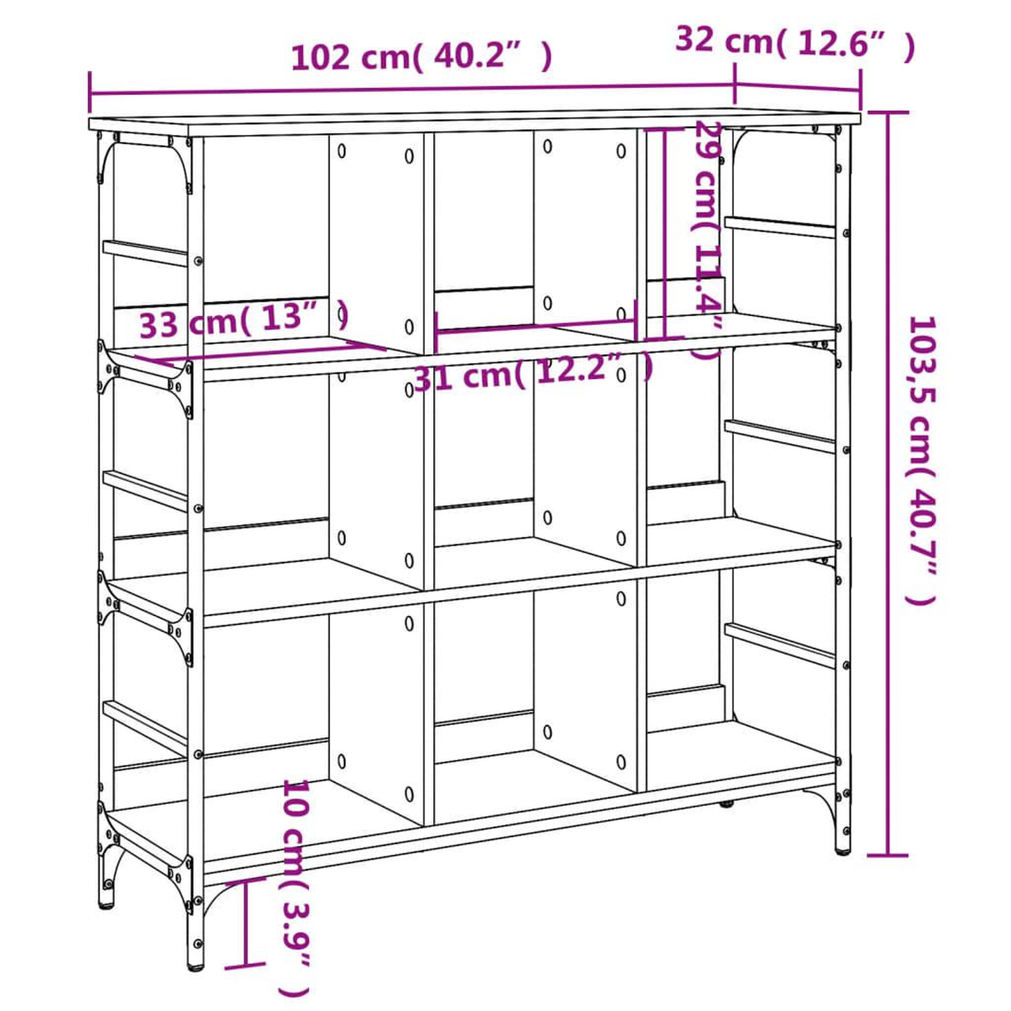 Voir la diapositive 6 : VIDAXL Buffet chene marron 102x32x103,5 cm bois d'ingenierie
