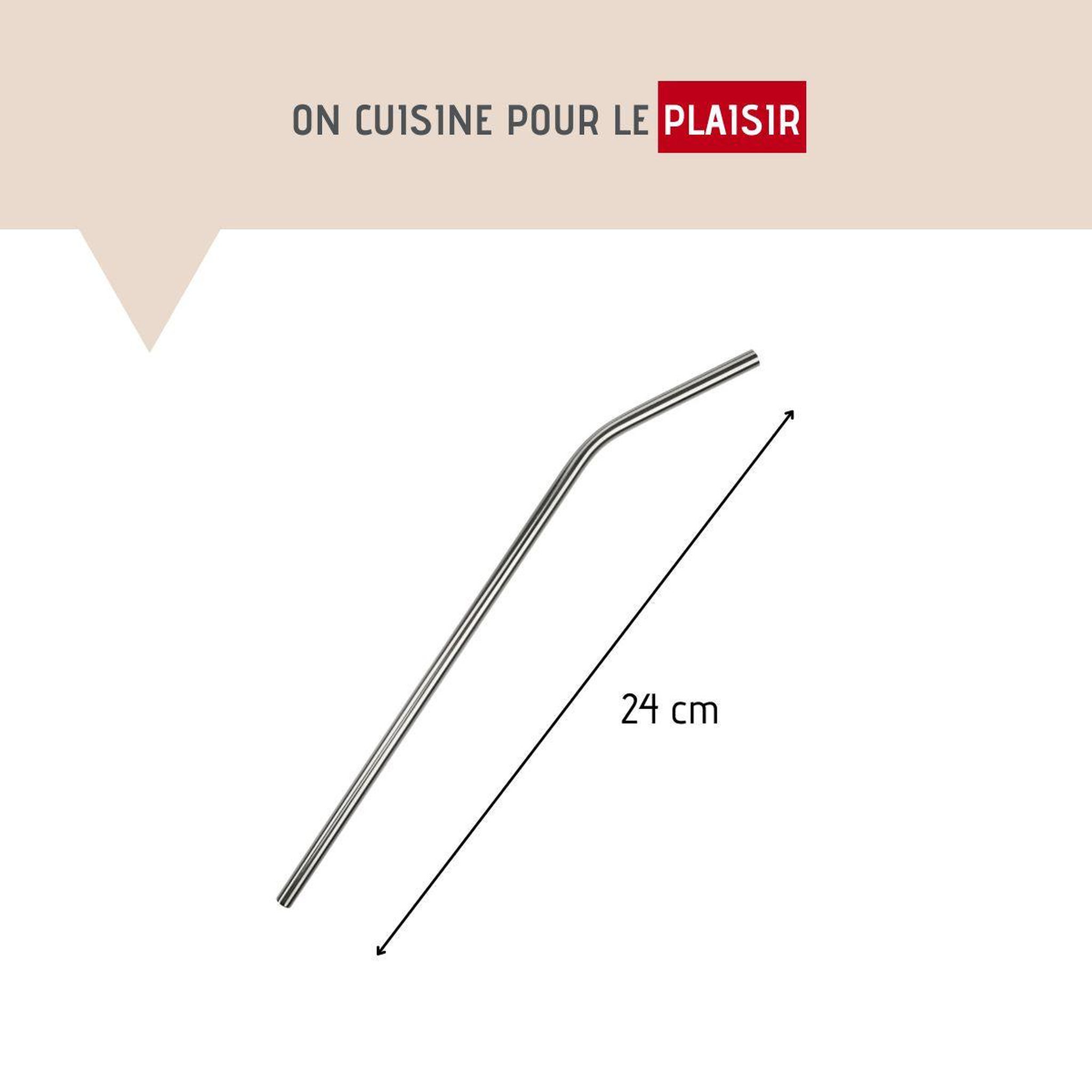 Voir la diapositive 3 : Fackelmann Lot de 8 pailles incurvées en inox avec goupillons 24 cm fackelmann bar concept