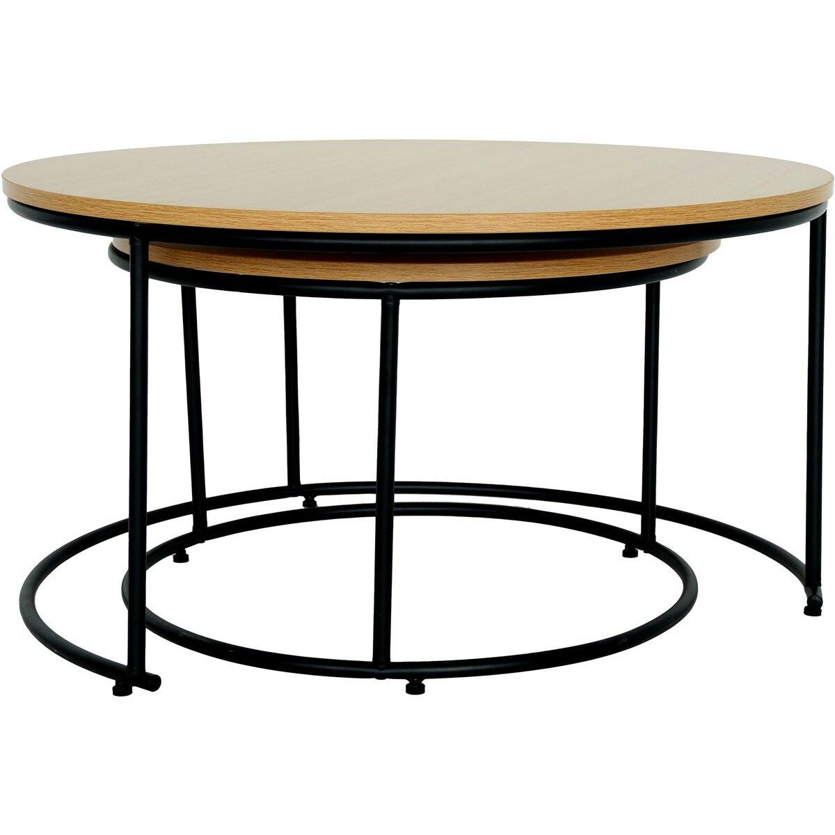 Habitat et Jardin Lot de 2 tables basses gigognes  Wen  - Marron