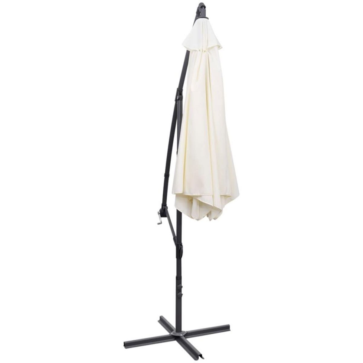 VIDAXL Parasol de jardin en porte-a-faux 3 m blanc sable