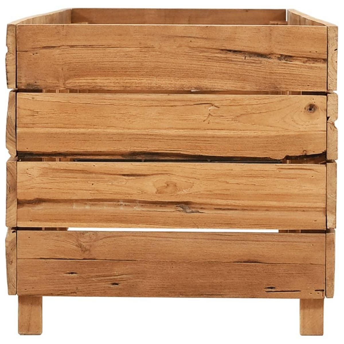 VIDAXL Lit sureleve 150x40x38 cm bois de teck recycle et acier