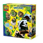 SES Creative Dinosaures 2 en 1 - Moulage et peinture et scratch - Loisirs créatifs - SES CREATIVE - Mouler, peindre et scratcher des dinosau
