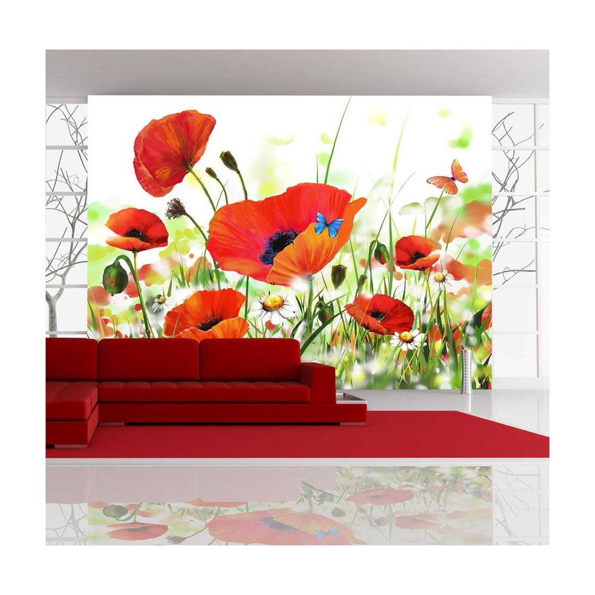 Voir la diapositive 1 : Paris Prix Papier peint  country poppies ii  400x270cm