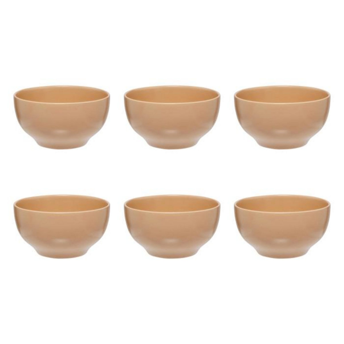 SECRET DE GOURMET Lot de 6 Bols en Céramique  Maé  45cl Beige