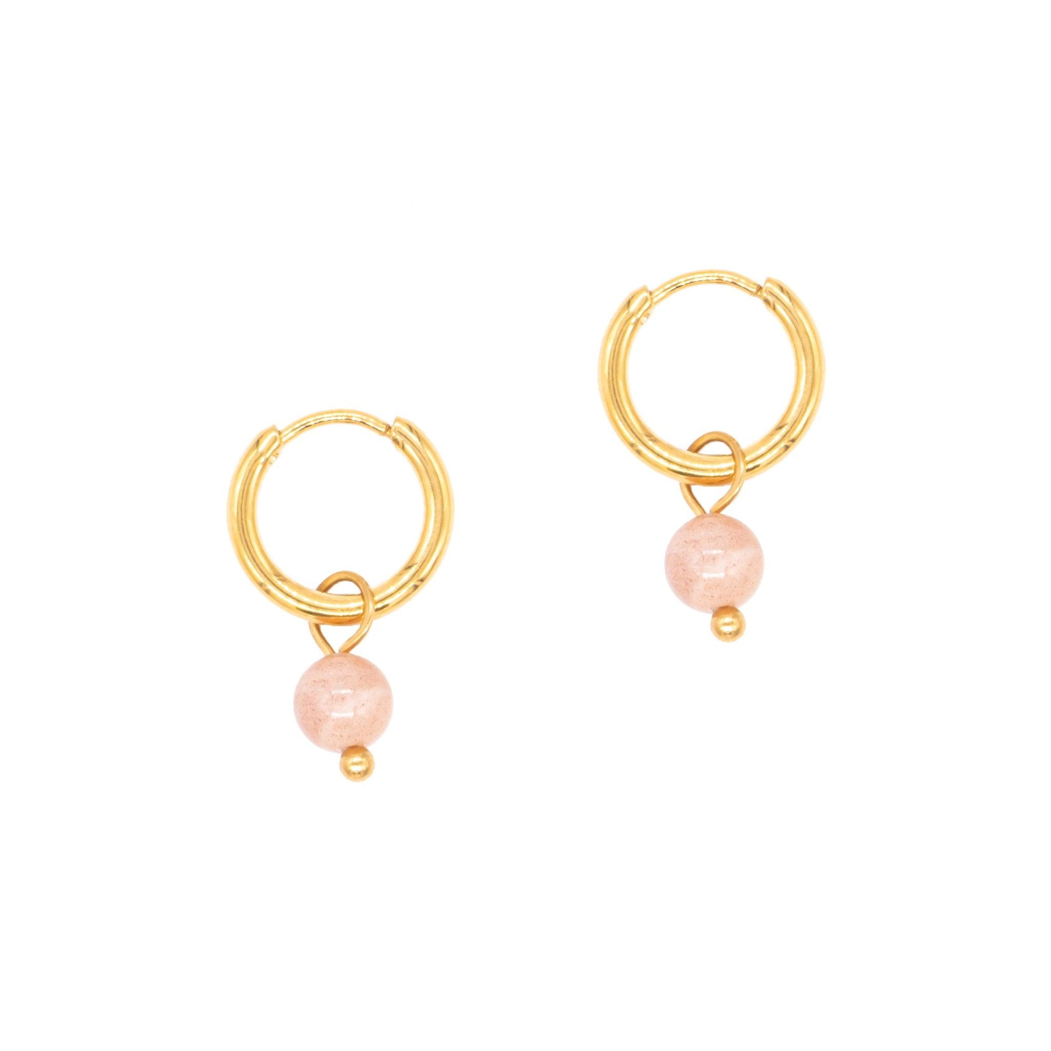 SLOYA Boucles d'oreilles créoles Serena en Pierres de Soleil