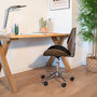 Voir la diapositive 5 : Rendez vous déco Chaise de bureau pivotante en bois en PU noir-Archie
