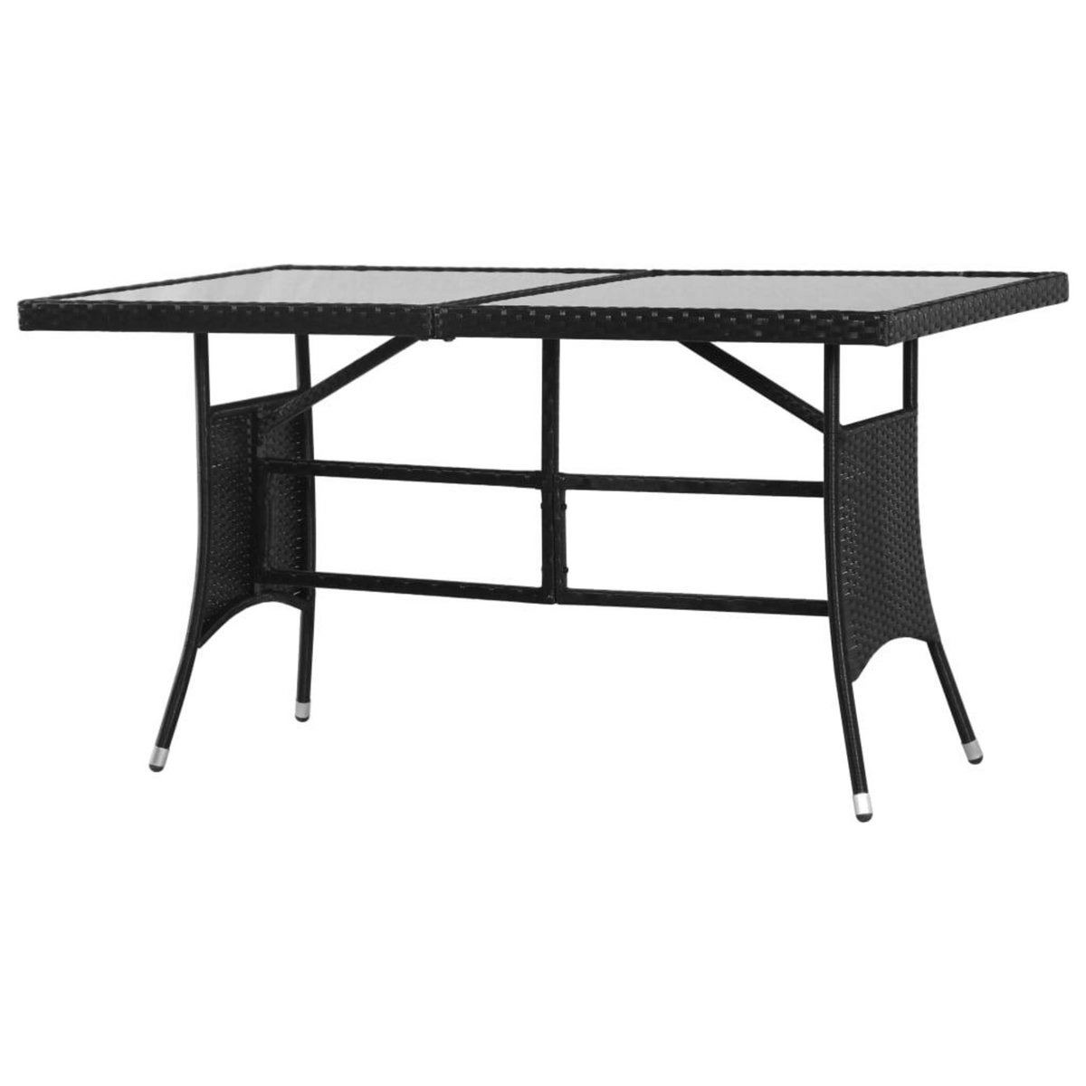 VIDAXL Table de jardin Noir 140x80x74 cm Resine tressee