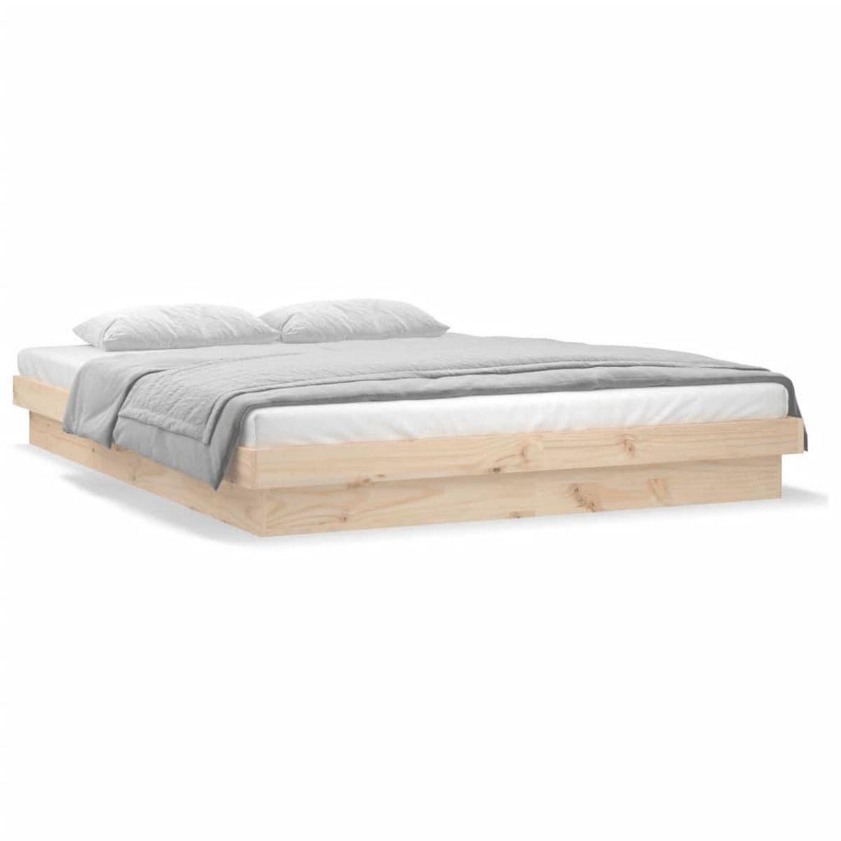 VIDAXL Cadre de lit a LED sans matelas bois massif