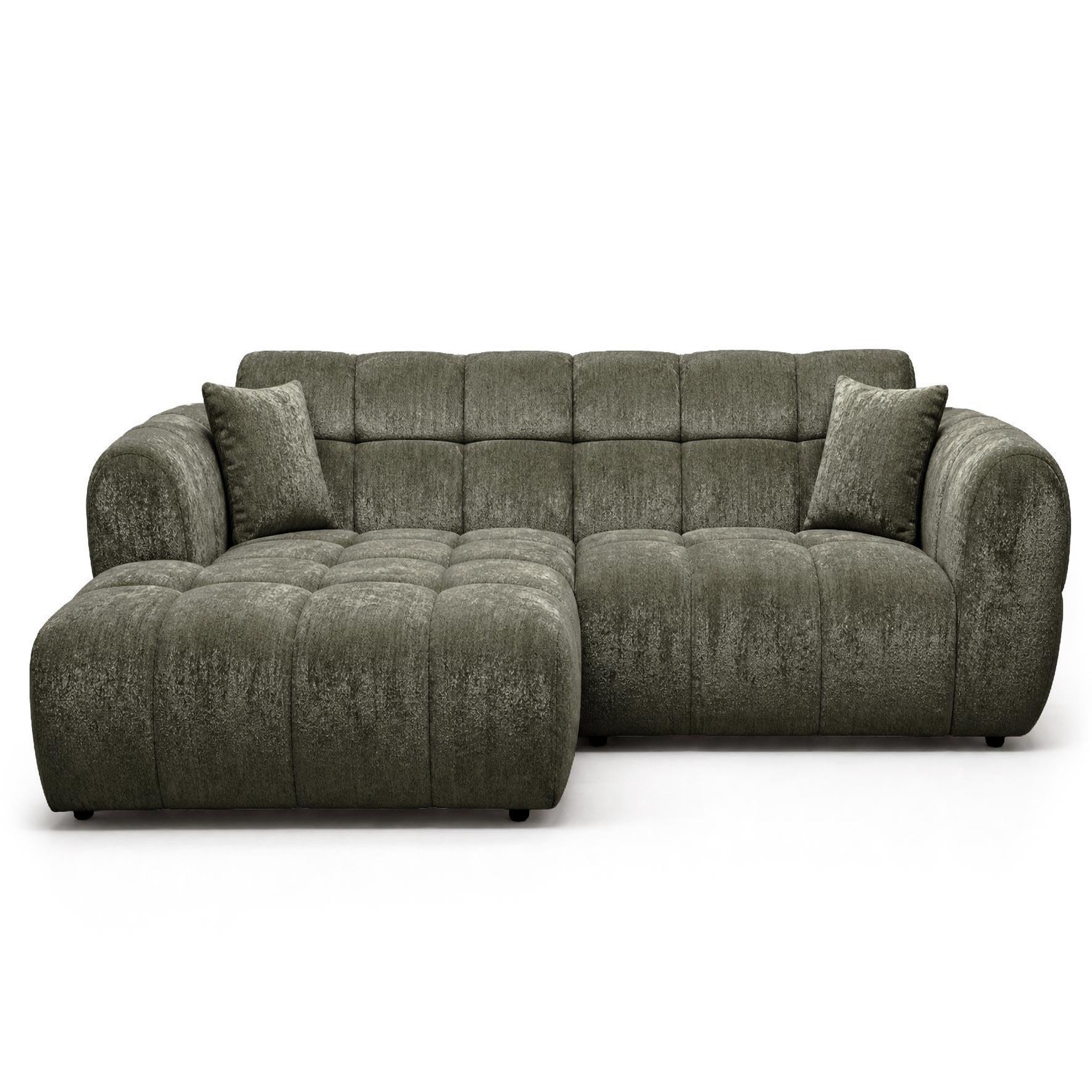 Voir la diapositive 1 : BEST MOBILIER Mini ray - canapé d'angle gauche 4 places en tissu texturé