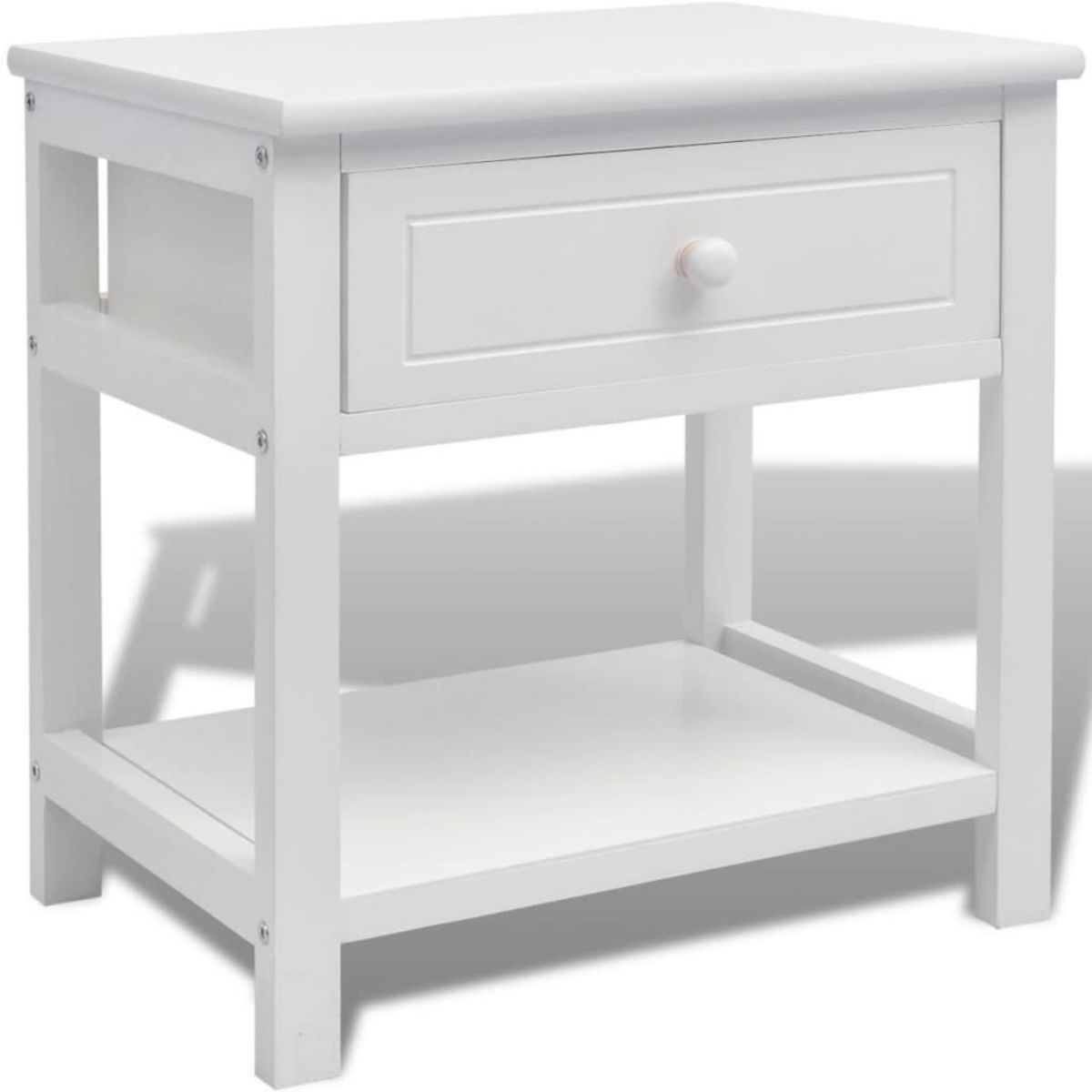VIDAXL Table de chevet Bois Blanc