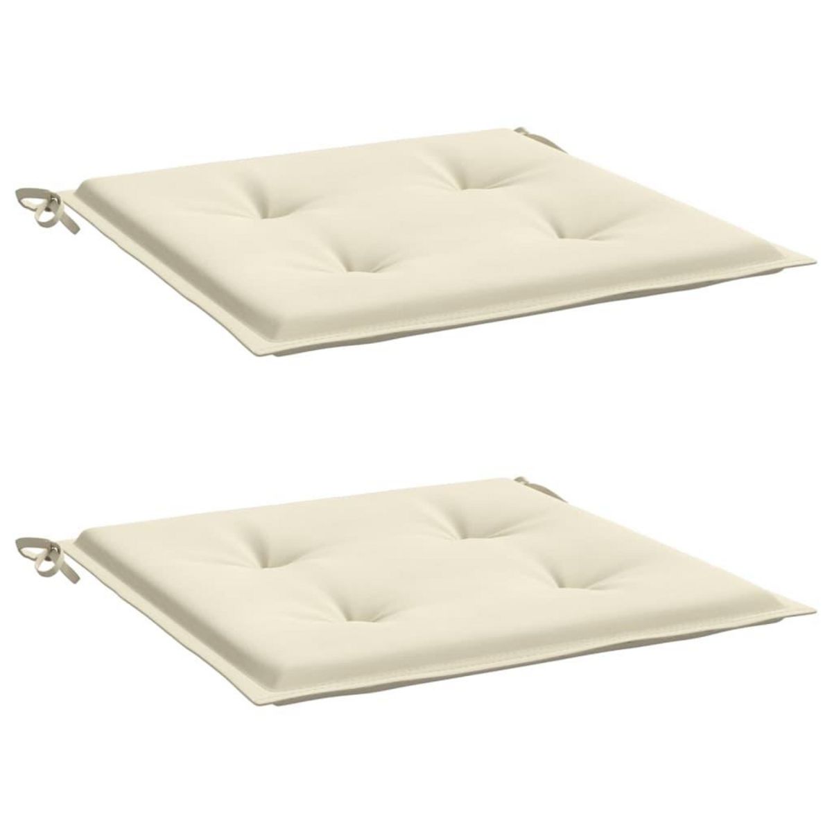 VIDAXL Coussins de chaise jardin lot de 2 creme 40x40x3cm tissu oxford