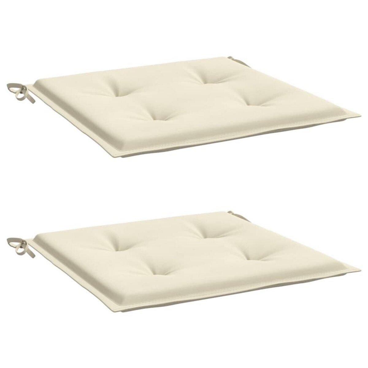VIDAXL Coussins de chaise jardin lot de 2 creme 40x40x3cm tissu oxford