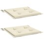 Voir la diapositive 3 : VIDAXL Coussins de chaise jardin lot de 2 creme 40x40x3cm tissu oxford