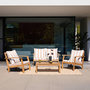 Voir la diapositive 3 : SWEEEK Salon de jardin en bois 4 places - Ushuaïa - Canapé, fauteuils et table basse en acacia, design