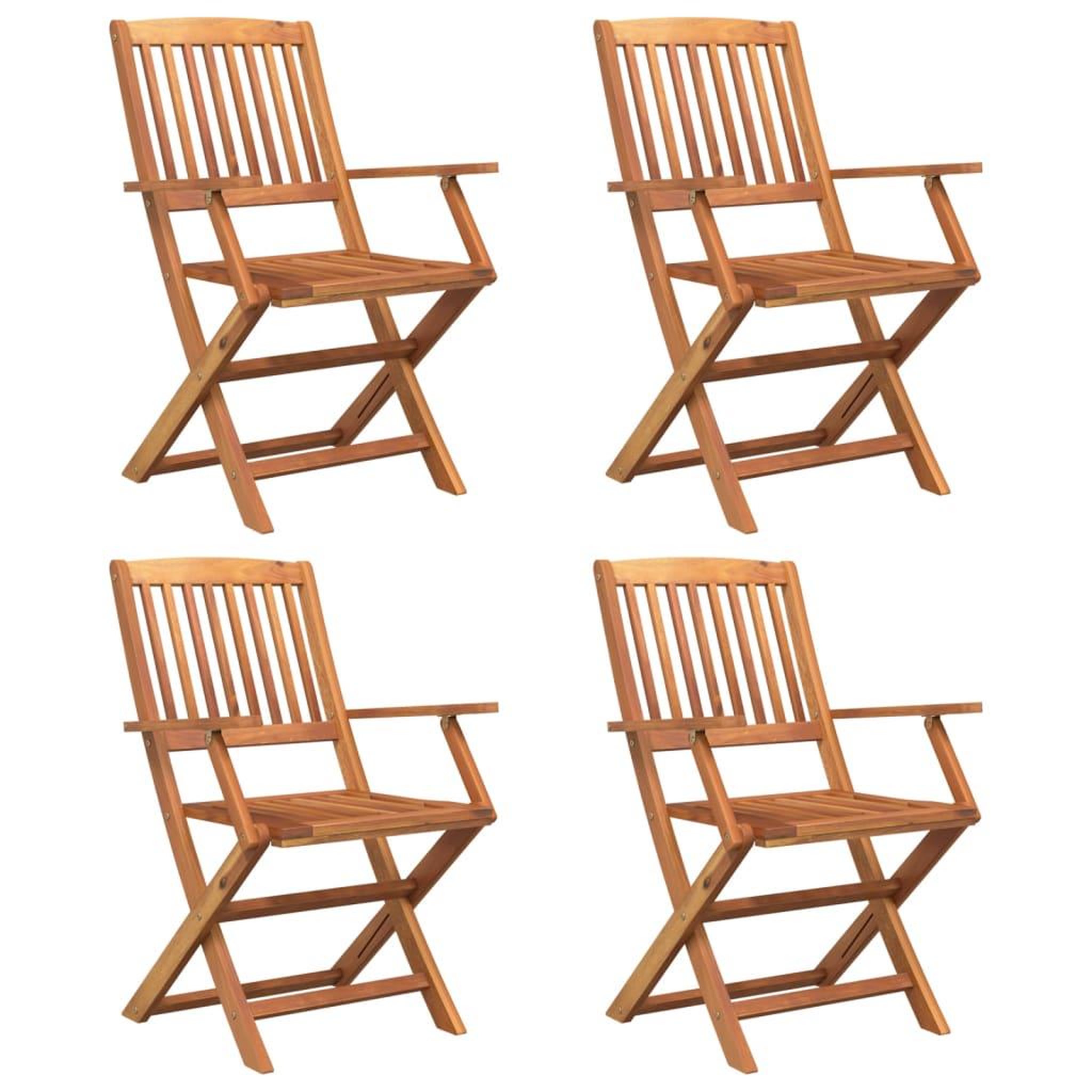 Voir la diapositive 4 : VIDAXL Ensemble a manger de jardin 5 pcs Bois d'acacia solide