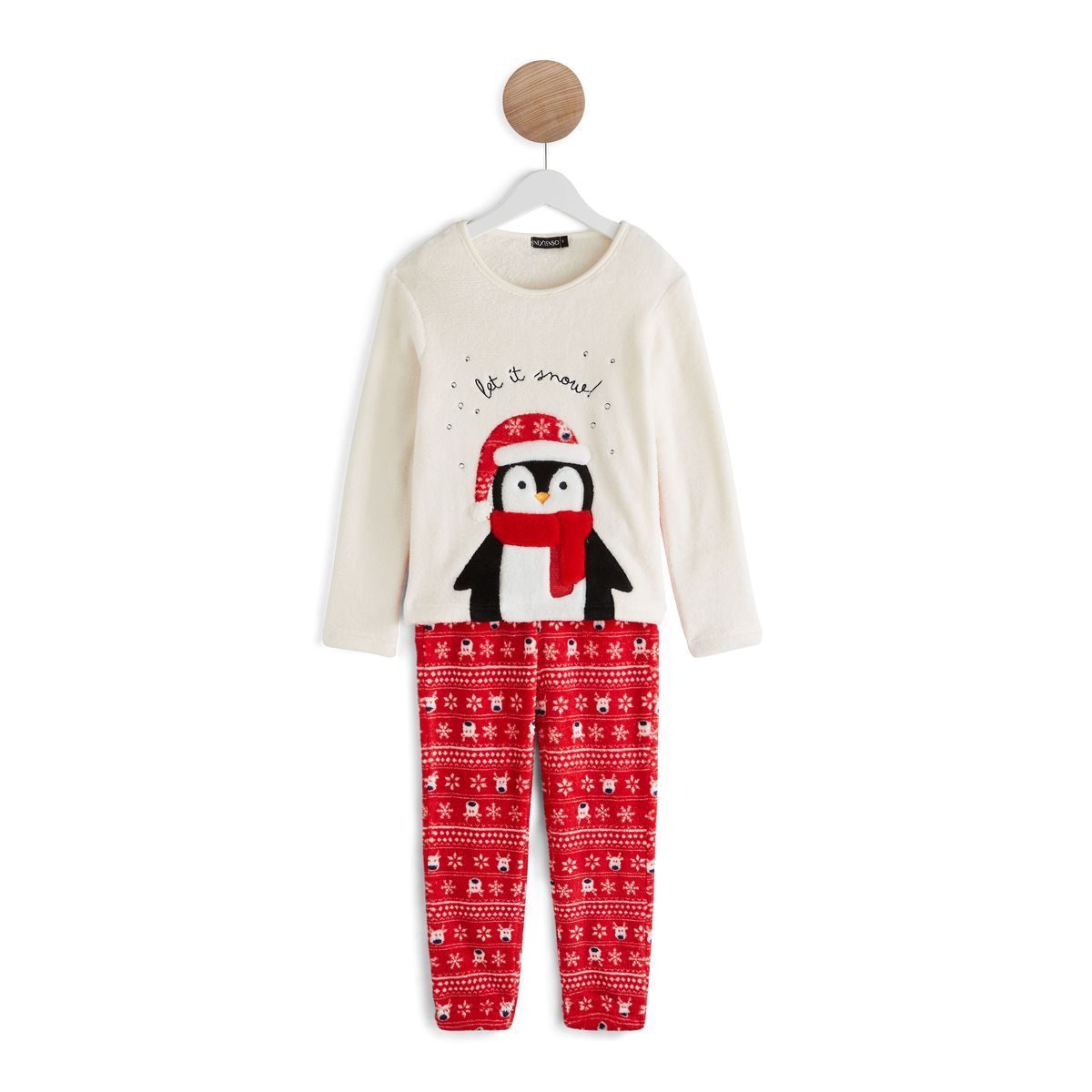 IN EXTENSO Ensemble pyjama peluche pingouin noël fille