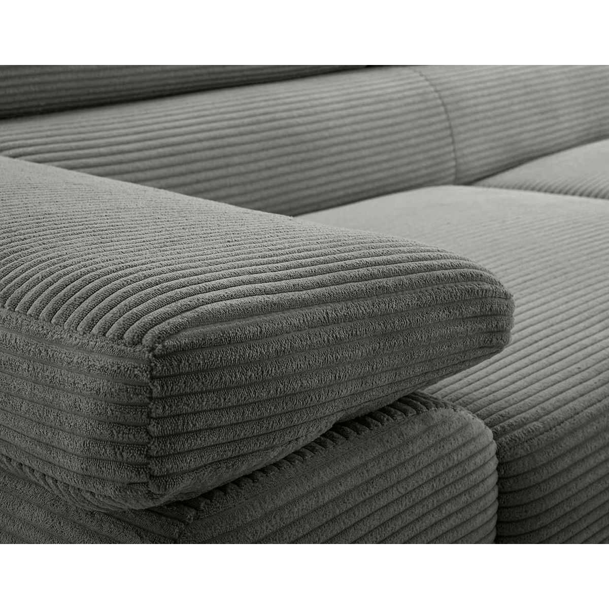 BEST MOBILIER Pablo - canapé 3 places - convertible avec têtières réglables - en velours côtelé